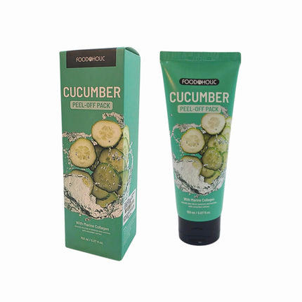 FOODAHOLIC Marine Collagen Peel-Off Face Mask – Korean Peel-Off Pack (Charcoal, Kelp, Cucumber, Pomegranate | 150 ml / 5.07 fl. oz.) - Made in Korea