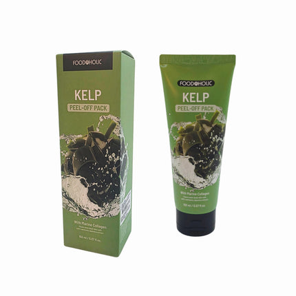 FOODAHOLIC Marine Collagen Peel-Off Face Mask – Korean Peel-Off Pack (Charcoal, Kelp, Cucumber, Pomegranate | 150 ml / 5.07 fl. oz.) - Made in Korea