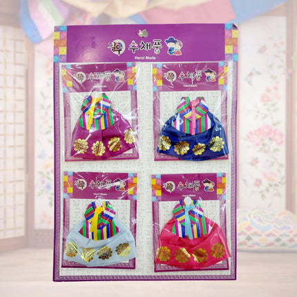 Handmade Traditional Korean Dress (Hanbok) Fridge Magnets (4-pack - Assorted Designs)