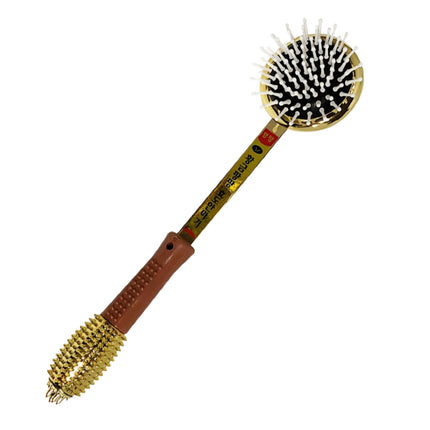 Golden Punching Massage Stick - Metallic Gold Korean Dual-Head Body Massager - Acupressure Roller & Tapping Massage Tool - Made in Korea