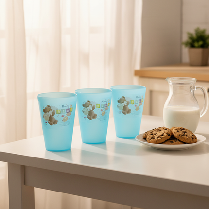 "Honey Bear" 3pc Set of Durable Plastic Cups - Made in Korea