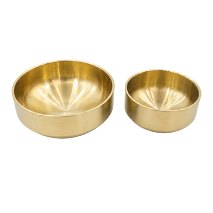 Traditional Korean Gold Titanium-Coated Stainless Steel Serving Bowl – Double-Wall Vacuum Insulated – 2 Sizes (4.1" or 5.5")