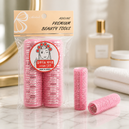 Adeline 24mm Medium Grip Hair Rollers/Curlers – 2-Piece Set – Made in Korea