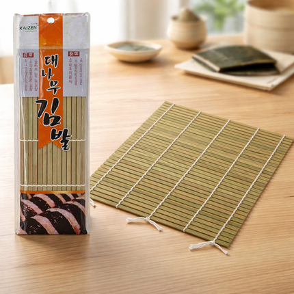 Kaizen Wide-Slat Bamboo Sushi Gimbap Rolling Mat - 9.5 x 9.5 Inches