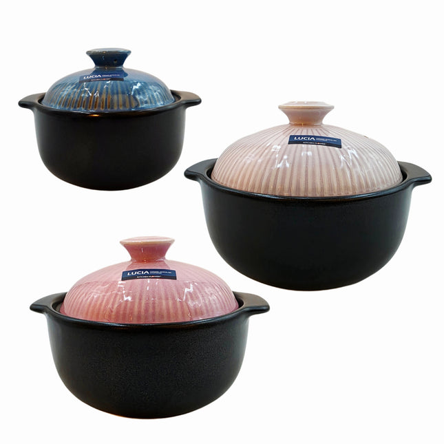 Kitchen Flower Lucia Ceramic Porcelain Cookware Hot Pot & Lid (3 Sizes) – Made in Korea
