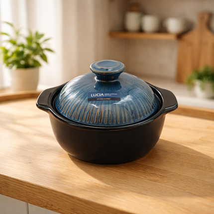 Kitchen Flower Lucia Ceramic Porcelain Cookware Hot Pot & Lid (3 Sizes) – Made in Korea