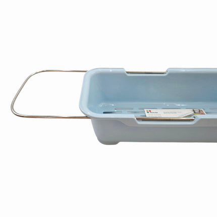 Home Art Expandable Sink Dish Stand & Drain Basket – 17.5" to 23.25" – 2 Colors (Blue or White)