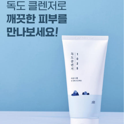 ROUND LAB 1025 Dokdo Cleanser – Gentle Low-pH Foaming Face Wash with Deep Sea Water & Hyaluronic Acid (150ml / 5.07 fl oz) - Made in Korea