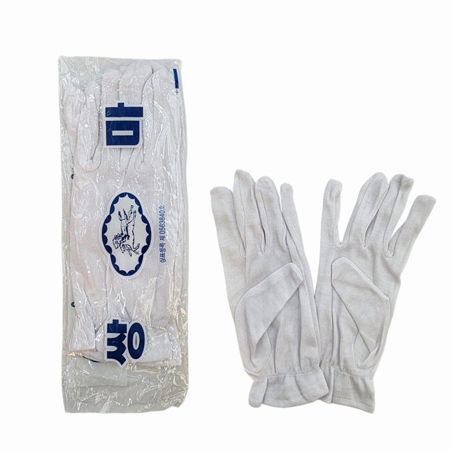 "Ssangma" White Ceremony Gloves – 1 Pair - One Size (Fits Most Adults)