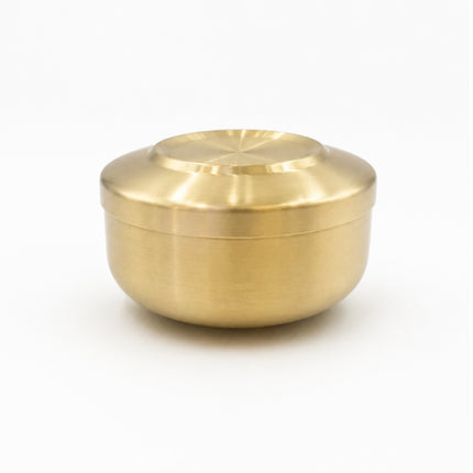 Traditional Korean Gold Titanium-Coated Stainless Steel Rice Bowl with Lid – Double-Wall Vacuum Insulated – 4.2" (10.7 cm)