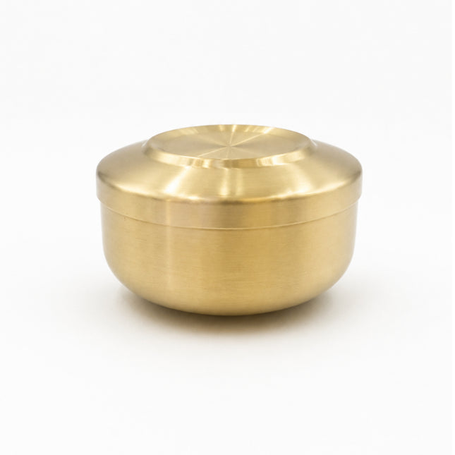 Traditional Korean Gold Titanium-Coated Stainless Steel Rice Bowl with Lid – Double-Wall Vacuum Insulated – 4.2" (10.7 cm)