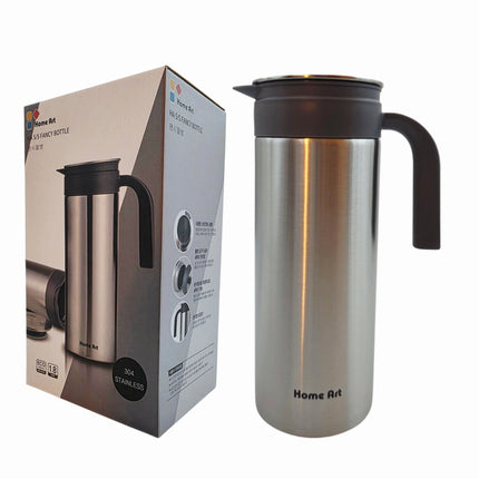 Home Art 304 Stainless Steel Beverage Pitcher with Handle (2 Sizes: 1.5L / 1.8L) - Wide Mouth Water Bottle/Carafe
