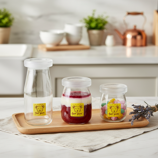 Mini Glass Storage Jars W/ Snap-On Lids – (3 Sizes: 100ml / 150ml / 200ml)