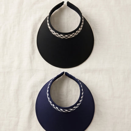 Plaid Sun Cap Visor – Wide Brim Sun Visor, Soft Padded Headband, Adjustable Stretch Fit (3 Colors)