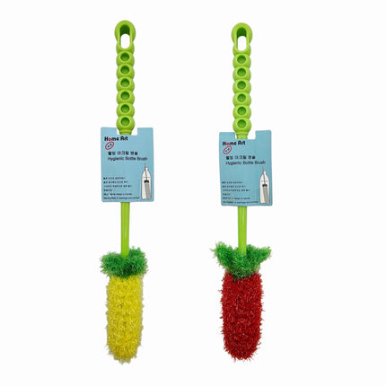 Home Art Hygienic Bottle Brush (2 Designs) - 12" Long Narrow Neck Cleaning Brush