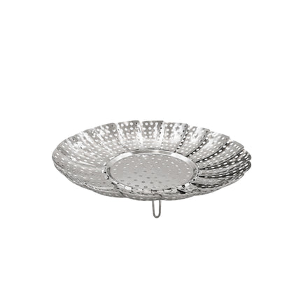 Stainless Steel Expandable Folding Steamer Basket with Folding Legs – 3 Sizes (Small, Medium, Large)