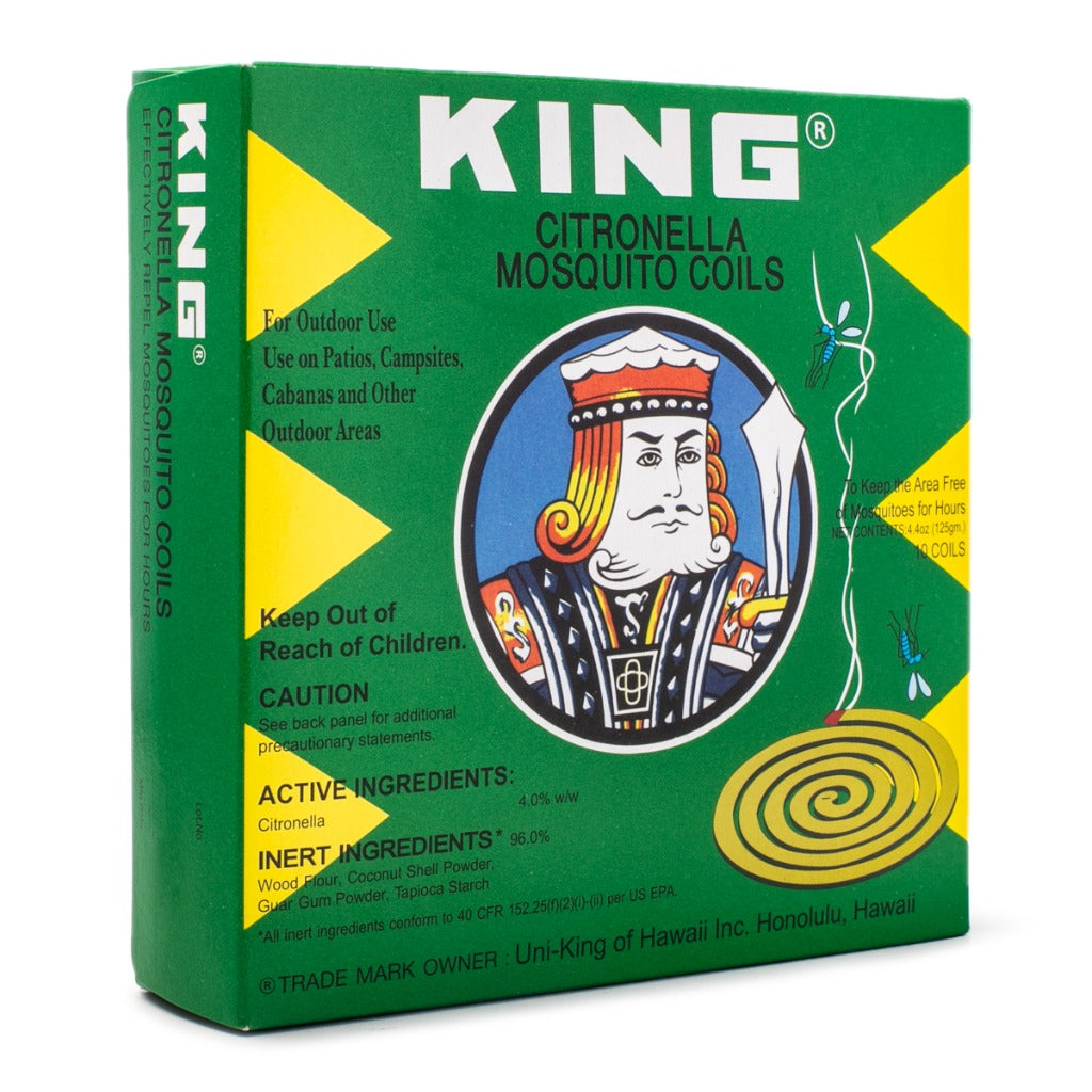 King Citronella Mosquito Coils (Pack of 10 Coils & 1 Stand) - Made in Thailand