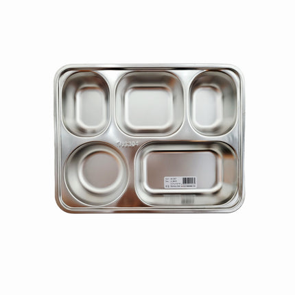 Stainless Steel Food Tray (5-partition)
