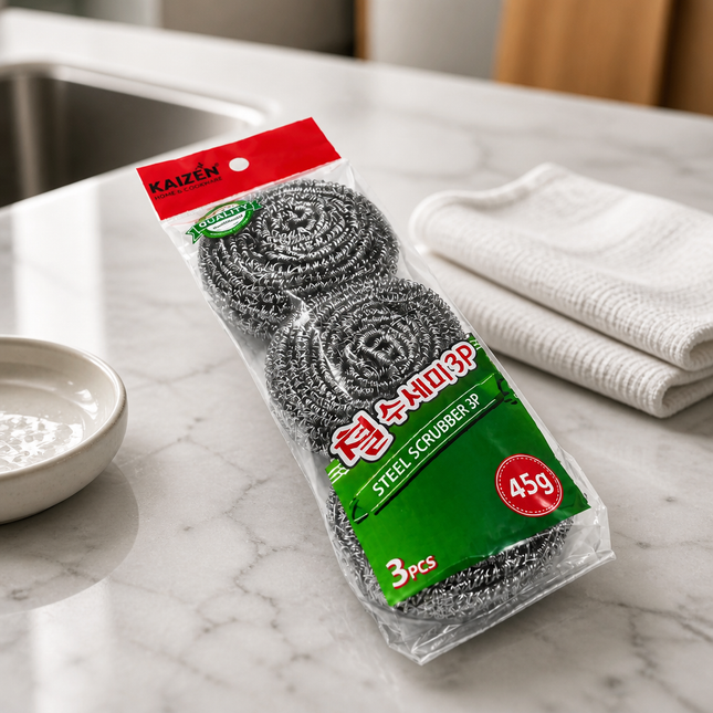 Kaizen Stainless Steel Scrubbers - 45g - 3 Pack