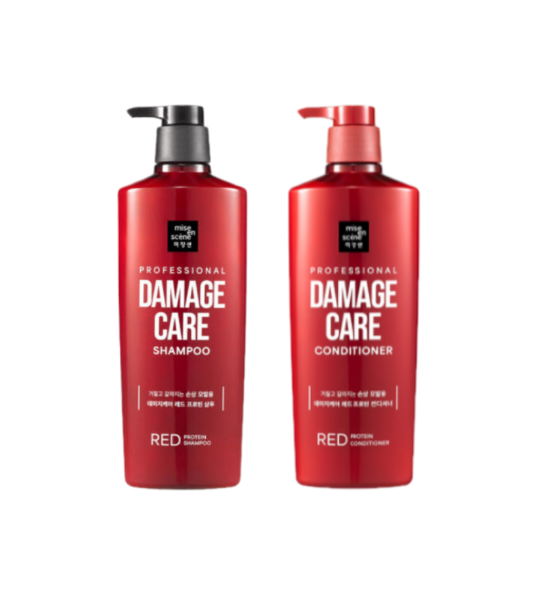 "Mise En Scene" Professional Damage Care Shampoo/Conditioner - Red Protein - Made in Korea