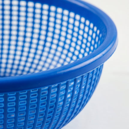 Compact Plastic Mesh Drain Basket Colander - 2 Colors (Blue or Red) - 2 Sizes (6.9" or 8.3") - Made in Korea
