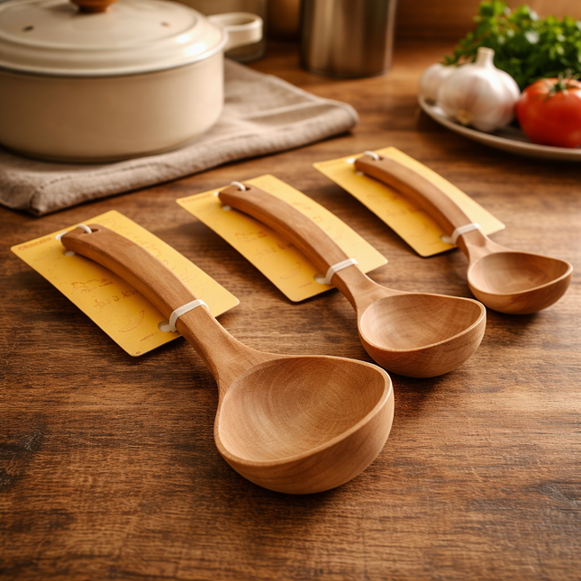 Dasom Natural Wooden Soup Ladles - 3 Sizes