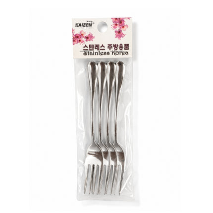 Kaizen 18/10 Stainless Steel Cocktail & Dessert Fork Set – Mirror Finish, 5.5 in (14 cm), Set of 4 pcs