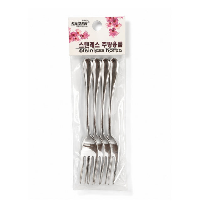 Kaizen 18/10 Stainless Steel Cocktail & Dessert Fork Set – Mirror Finish, 5.5 in (14 cm), Set of 4 pcs