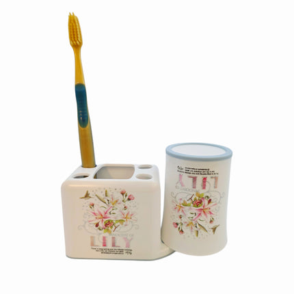 "Lily" Toothbrush/Toothpaste Holder W/ Gargling Cup