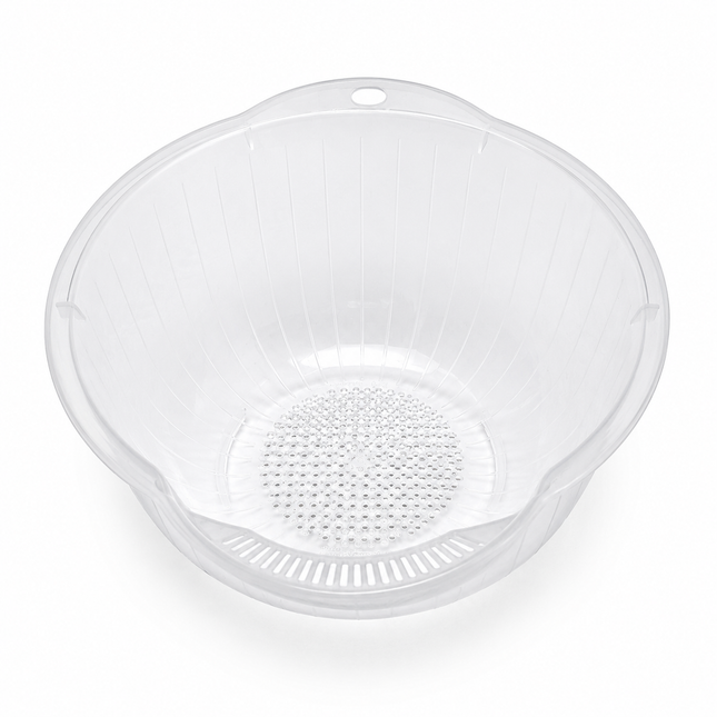 Inomata Dual-Drain Rice Washing Colander & Strainer – Up to 7 Cups – Made in Japan