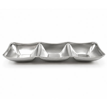 Stackable Stainless Steel Condiment Sauce Dish – 1, 2 & 3 Section Dipping Sauce Tray (3 Size Options)