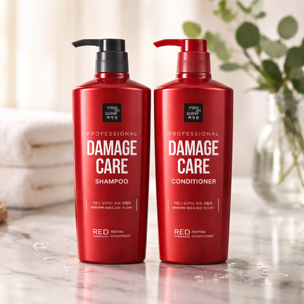 "Mise En Scene" Professional Damage Care Shampoo/Conditioner - Red Protein - Made in Korea