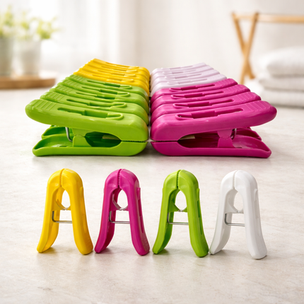 Korean Plastic Clothespins (16 pcs) - 2.5 Inch Laundry Clips - Made in Korea