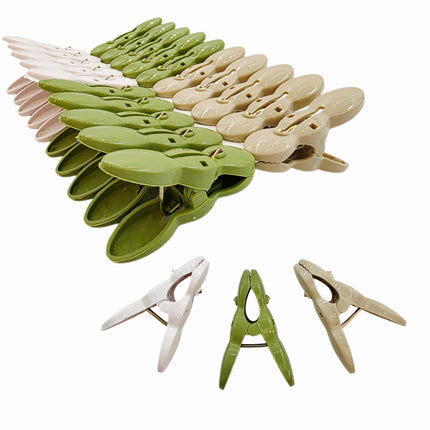 20-Piece Plastic Clothespin Set (2.2" Long) - Assorted Neutral Colors - Laundry Clips