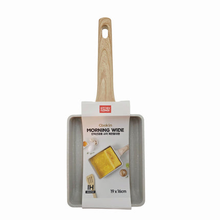 "Kitchen Flower" 'Cookin Morning Wide' Square Fry Pan – Induction Ready Nonstick Pan (6.25 x 7.5 in)