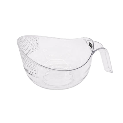 Kaizen Clear Vegetable Washing & Straining Bowl with Handle - 7.75" Diameter - All-in-One Rinse & Drain Bowl