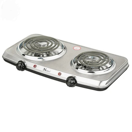 Narita Electric Double Burner Hot Plate - 1500W Countertop Coil Cooktop - 19" x 12" - ETL Listed