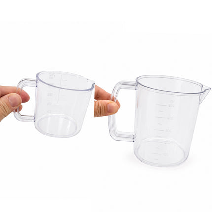 Snazzy Compact Acrylic Measuring Cup – Clear Measuring Pitcher, Microwave & Dishwasher Safe (2 Sizes) - Made in Korea