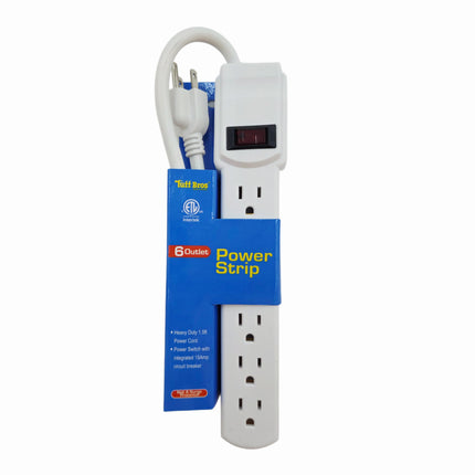 6-Outlet Power Strip with On/Off Switch (1.5 ft Heavy-Duty Cord) - Made in Cambodia