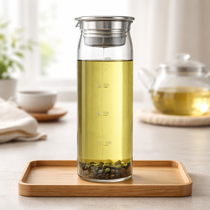 Hario Cold Brew Tea Pot (1L / 33.8 oz) – Heatproof Glass Cold Brew Pitcher with Built-In Filter – Made in Japan