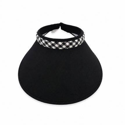 Plaid Sun Cap Visor – Wide Brim Sun Visor, Soft Padded Headband, Adjustable Stretch Fit (3 Colors)