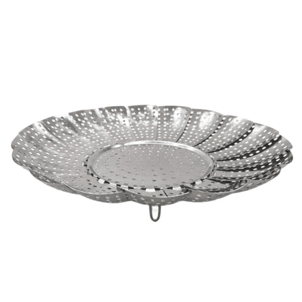 Stainless Steel Expandable Folding Steamer Basket with Folding Legs – 3 Sizes (Small, Medium, Large)