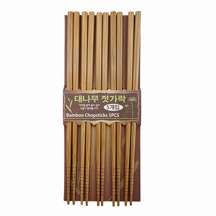 DASOM Bamboo Chopsticks (5 Pairs) - Plain Natural Finish