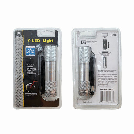 Compact 9-LED Portable Flashlight (20 Lumens) - Battery Operated (3 x AAA - Not included)