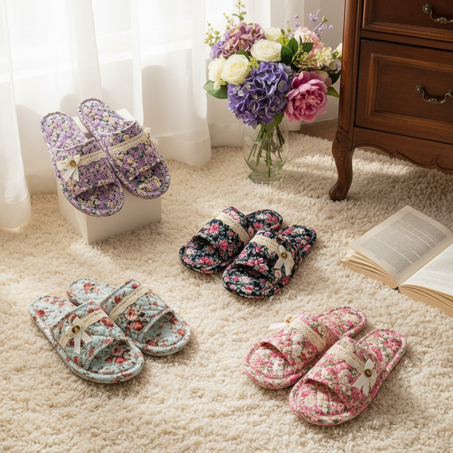 Women's Quilted House Slippers (3 Colors) - One Size (Fits Most Women)