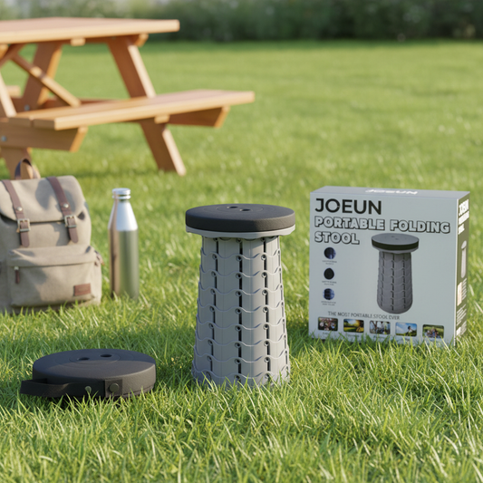 "Joeun" Portable Folding Stool (2 Colors: Black & Gray)
