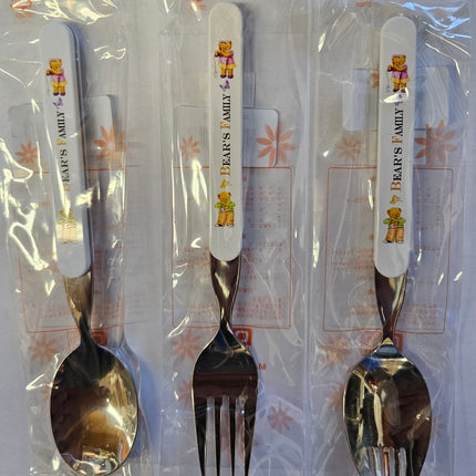 Bear's Family Kids Stainless Steel Spoon/Fork/Spork - Made in Korea