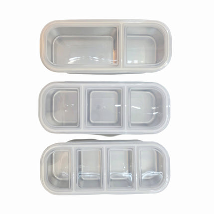 SUS304 Stainless Steel Divided Food Container with 4-Way Locking Lid (3 Options)