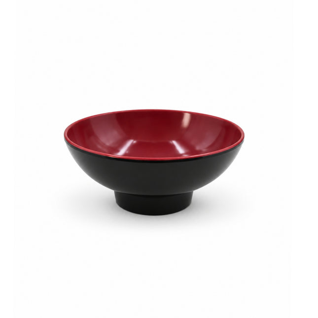 Japanese Style Wide Red & Black Melamine Rice Bowl – 5 in – Made in Taiwan