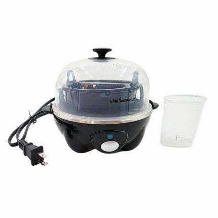 Elite Gourmet Automatic Easy Egg Cooker (7 Egg Capacity) – Electric Egg Boiler, Poacher & Omelet Maker